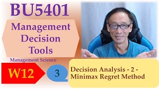 Decision Analysis - 2 - Minimax Regret Method