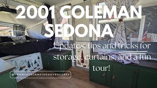 Updated our 2001 Coleman Sedona! All the tricks for curtains, storage, and luxury.