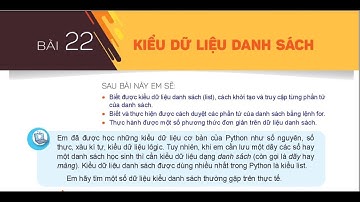 Tin học 10 - Python bài 07 - Kiểu dữ liệu danh sách List