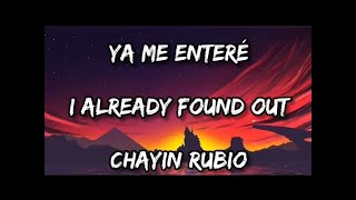 Chayín Rubio (English Lyrics)