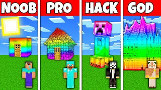 Minecraft Battle: NOOB vs PRO vs HACKER vs GOD! RAINBOW BASE HOUSE BUILD CHALLENGE in Minecraft by Rabbit - Minecraft Animations 17,893 views 2 months ago 33 minutes