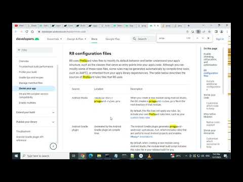 Part 25 (a) of how to import existing Android project : ProGuard upgrade to R8 details