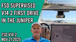 FSD Supervised v14.2 - First Drive in the AI4 Juniper Model Y