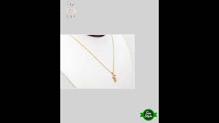 14k Yellow Gold Diamond Cross Pendant Necklace 15-1/2' Gold Fill Chain 1.1g 7ctw