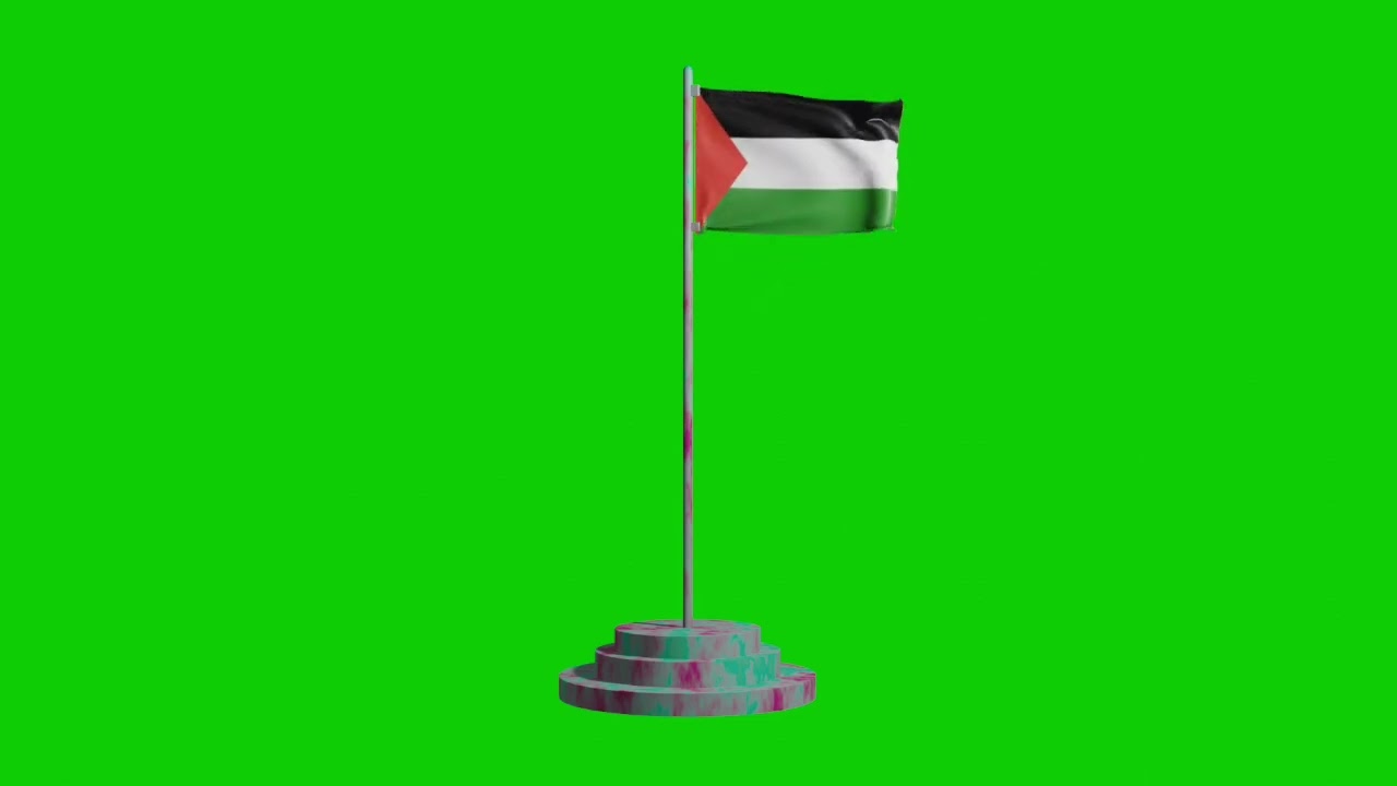 Palestine 🇵🇸 green screen flag//