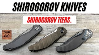 Shirogorov Knives Tiers. Production, Custom Division &amp; Full Custom. Fablades Comparison Review