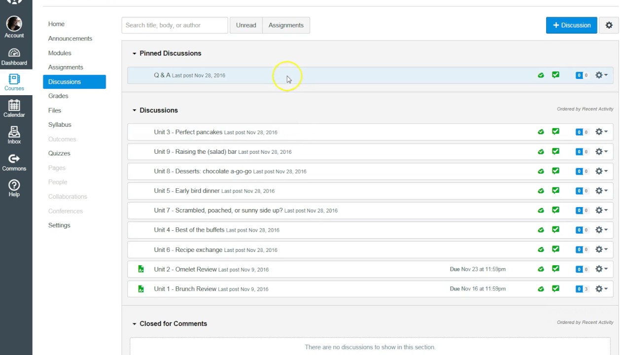 Canvas Speedbumps 2: How To Reorder Your Discussions