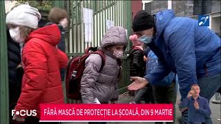 Fără mască de protecție la școală, din 9 martie