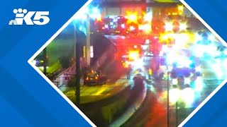 Driver hits WSP trooper's car on I-5