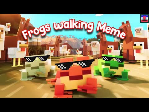 minecraft frogs walking and vibing to music meme