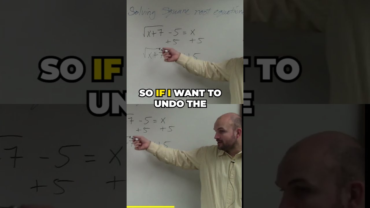 Undoing the square root #Algebra2 #solveradicals #brianmclogan
