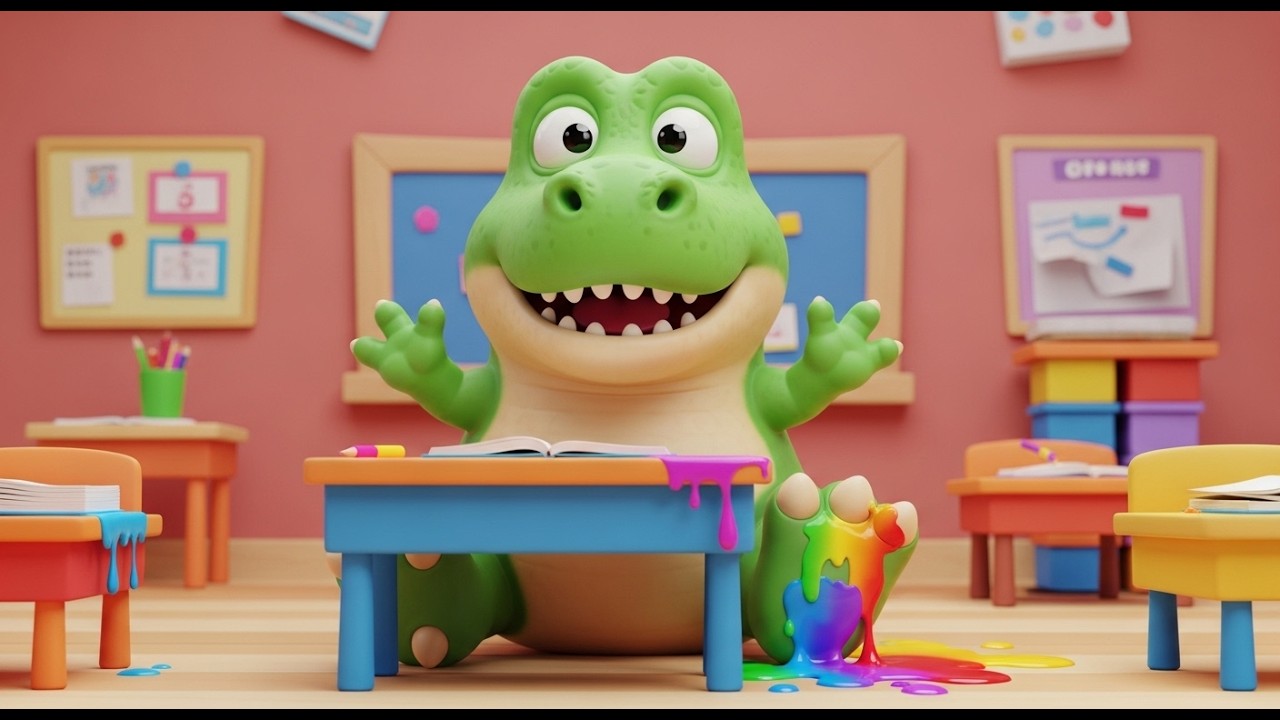 T-Rex Goes to School - Best Version | Dinosaur Nursery Rhyme for
