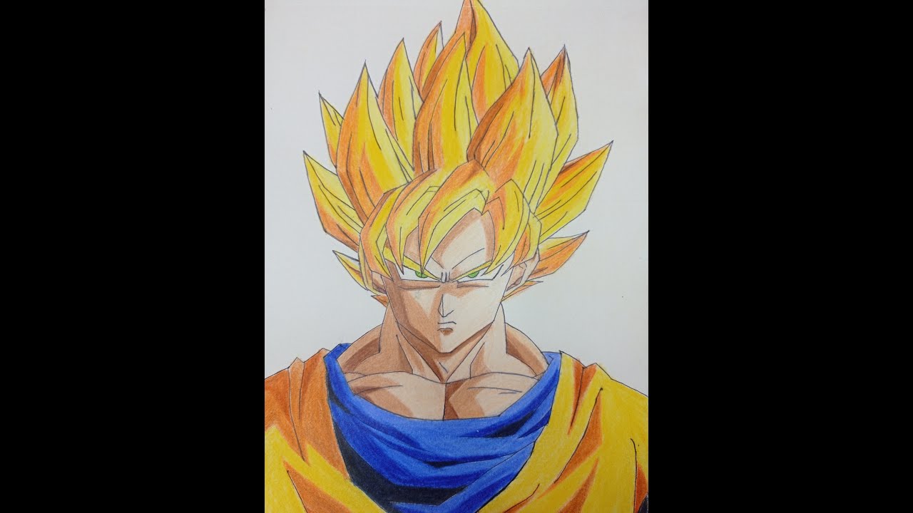 Goku Pencil Colour Drawing #Goku Drawing #Anime - YouTube