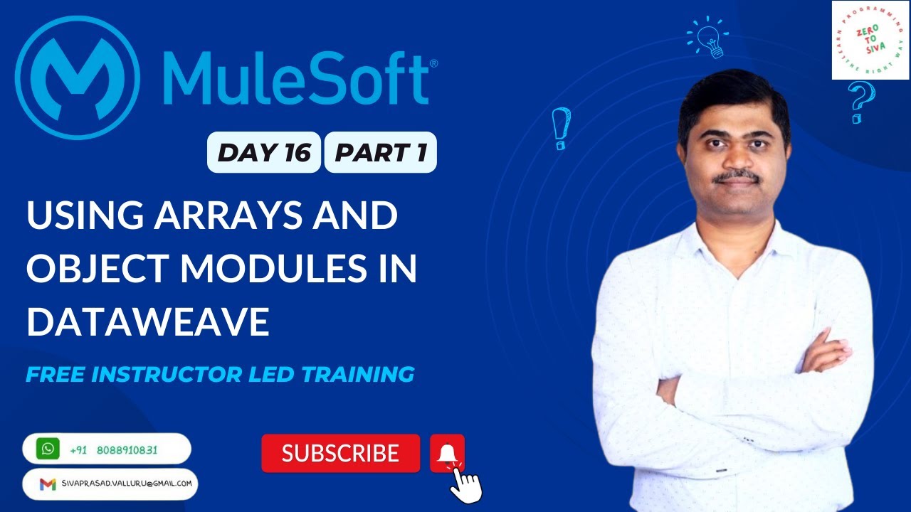 MULESOFT TRAINING DAY 16 USING ARRAYS AND OBJECTS MODULE - YouTube