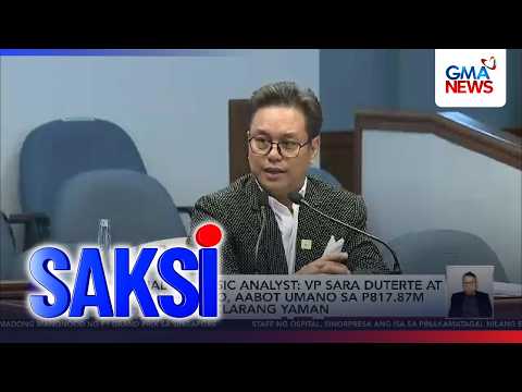 Financial forensic analyst - VP Sara Duterte at Atty. Mans Carpio, aabot umano sa... | Saksi