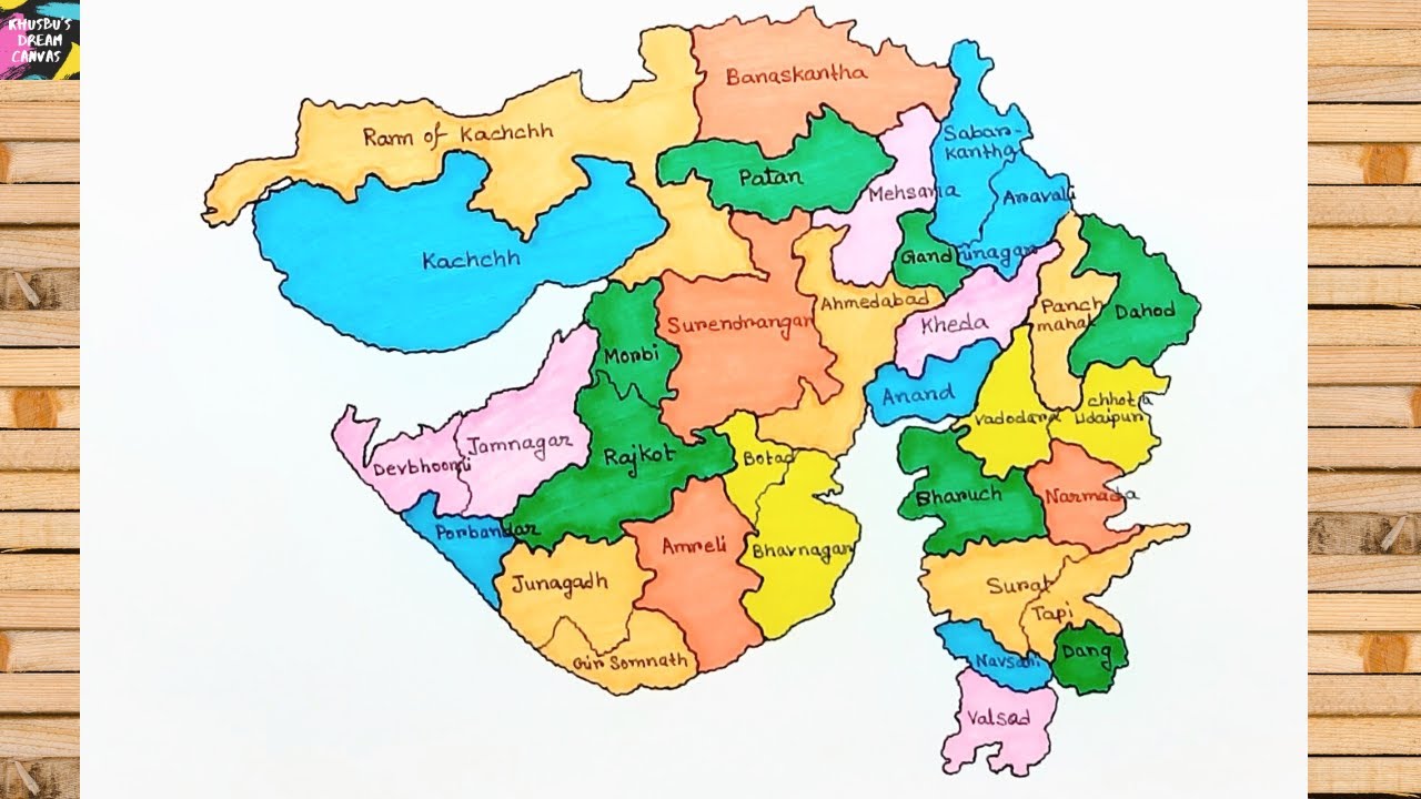 How To Draw Gujarat Map With Districts Gujarat Map Drawing Easy YouTube How To Draw Gujarat Map With Districts Gujarat Map Drawing Easy YouTube