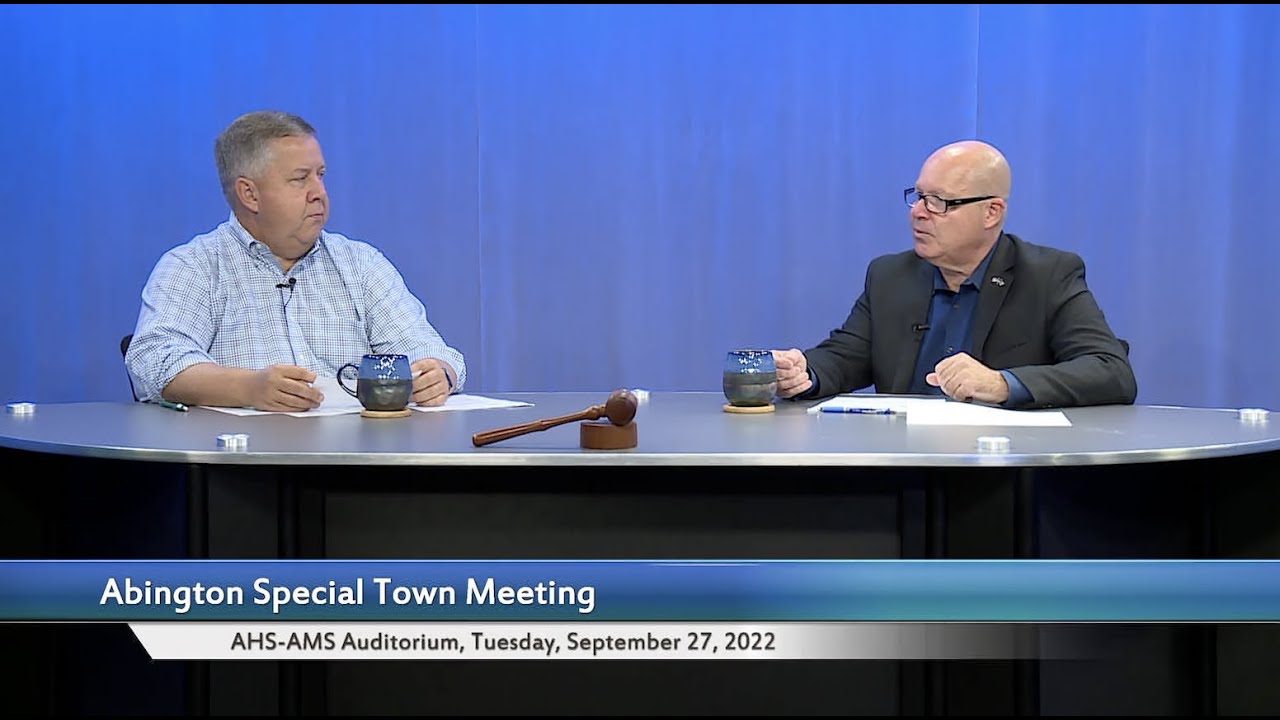 Abington Special Town Meeting Preview; September 21, 2022 YouTube