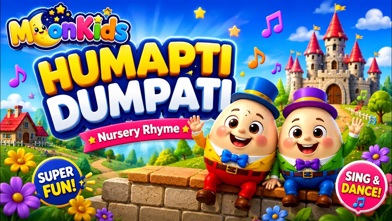 Humpty Dumpty English Rhymes | MoonKids Nursery Rhymes & Kids Songs