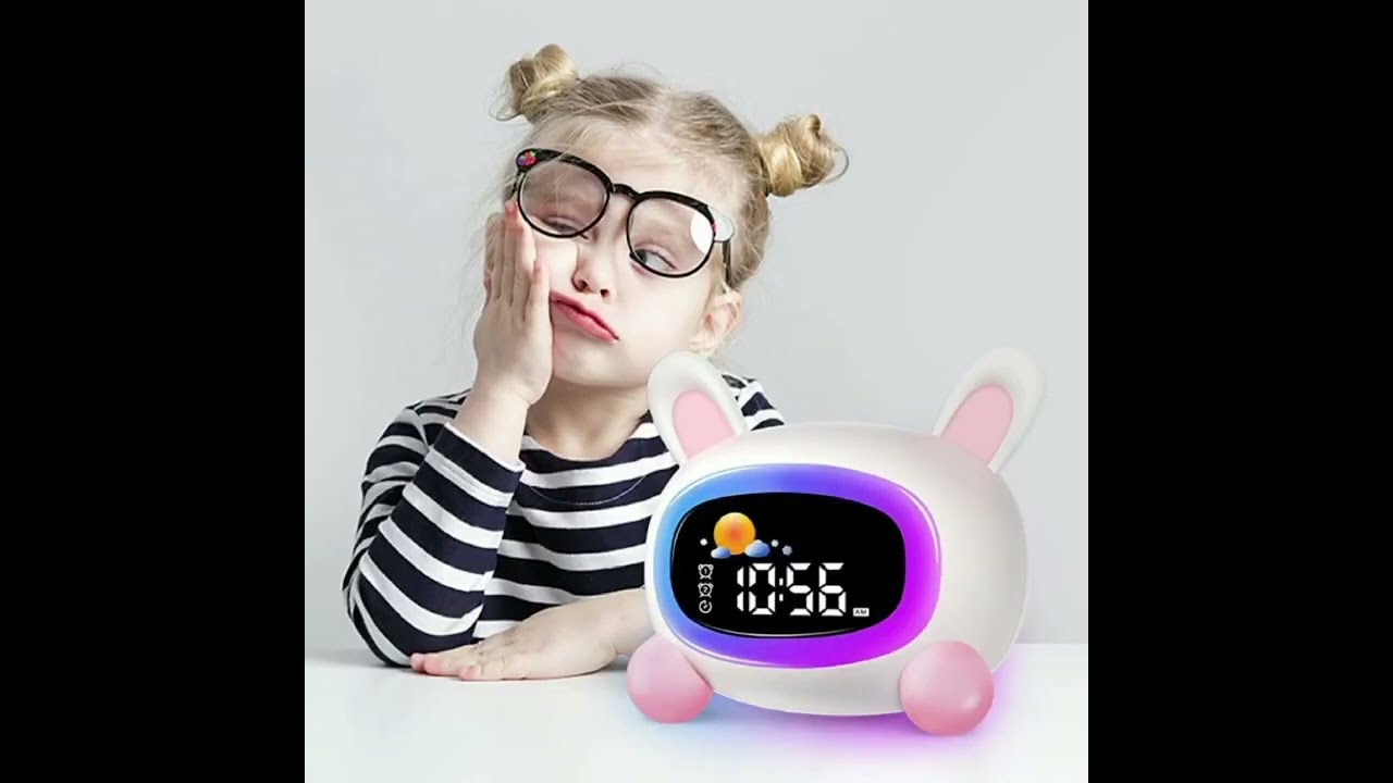 Cute OK to Wake Alarm Clock for Kids Sleep Training Clock with Night Light