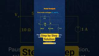 Nodal Analysis Example 1 | Find Node Voltages Fast ⚡ #Shorts #ElectricalEngineering