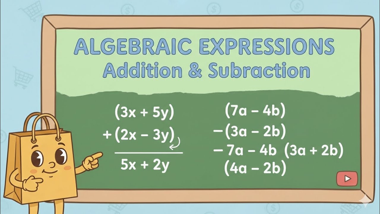 Adding & Subtracting Algebraic Expressions Explained (Step-by-Step for ...