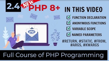 Full tutorial of PHP 8+, Dasturlash darslari, oddiy va nomsiz funksiyalar, internetda pul ishlash.