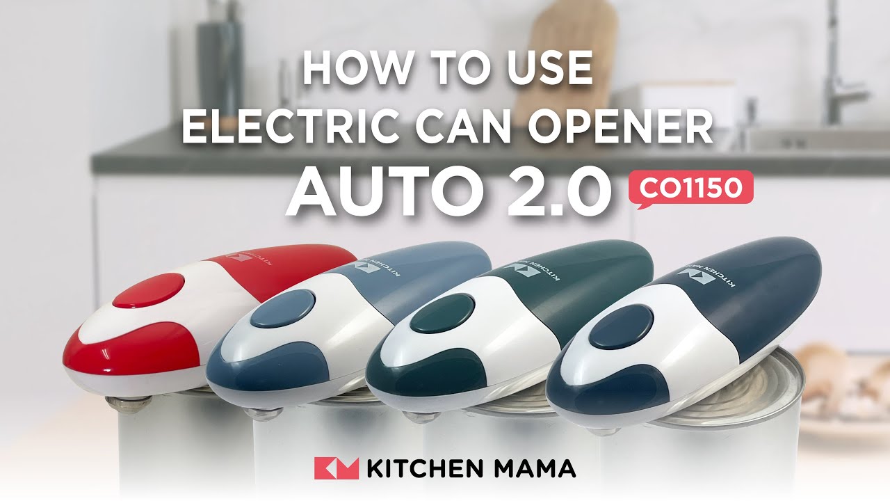 Kitchen Mama Electric can Opener 20: Upgraded Blade Opens Any can Shape -  Smooth Edge, Food-Safe, Handy with Lid Lift, Battery O