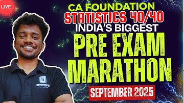 Statistics CA Foundation Pre-Exam Marathon | September 2025 Exam | Nithin