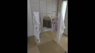 【洗濯物】コンパクト物干し3連タイプでお部屋スペースを有効活用【便利グッズ】