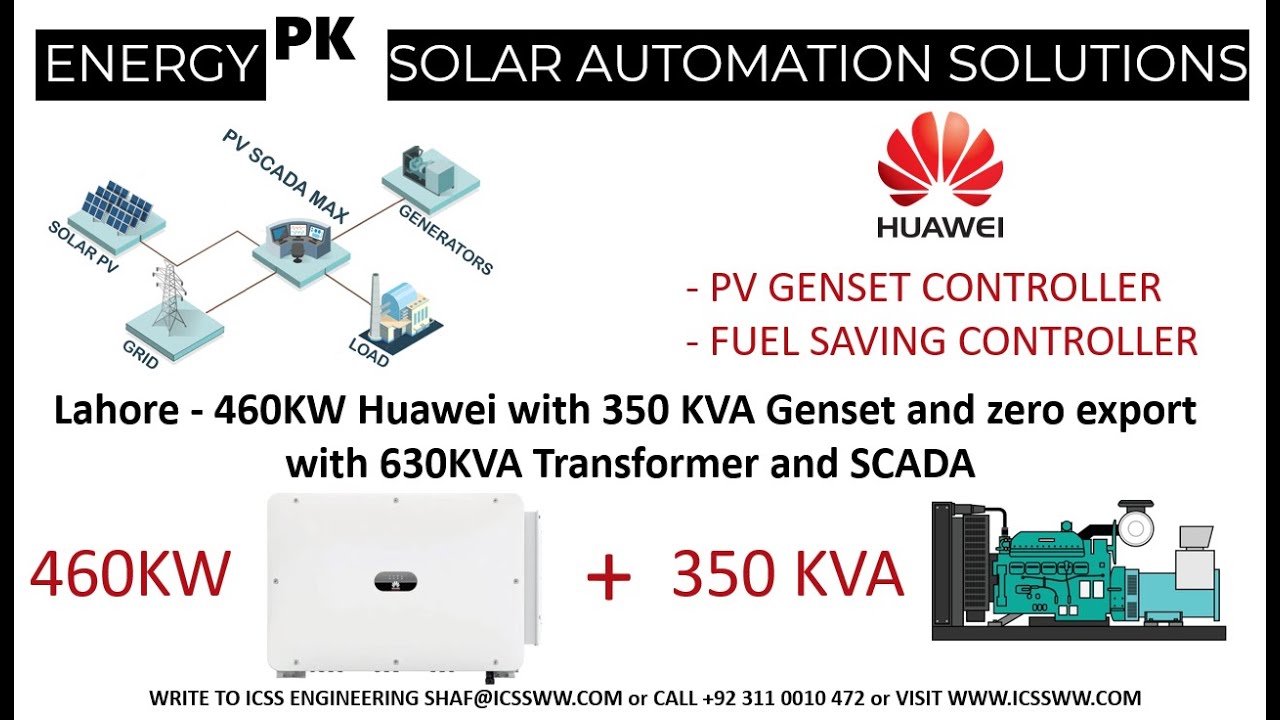 Huawei PV Genset Controller - Lahore - 460KW Huawei with 350 KVA Genset 630KVA Transformer
