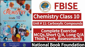 Class 10 Chemistry Unit 11| Carboxylic Compounds | Exercise | New Syllabus 2025|LearnOnlineWithAnum