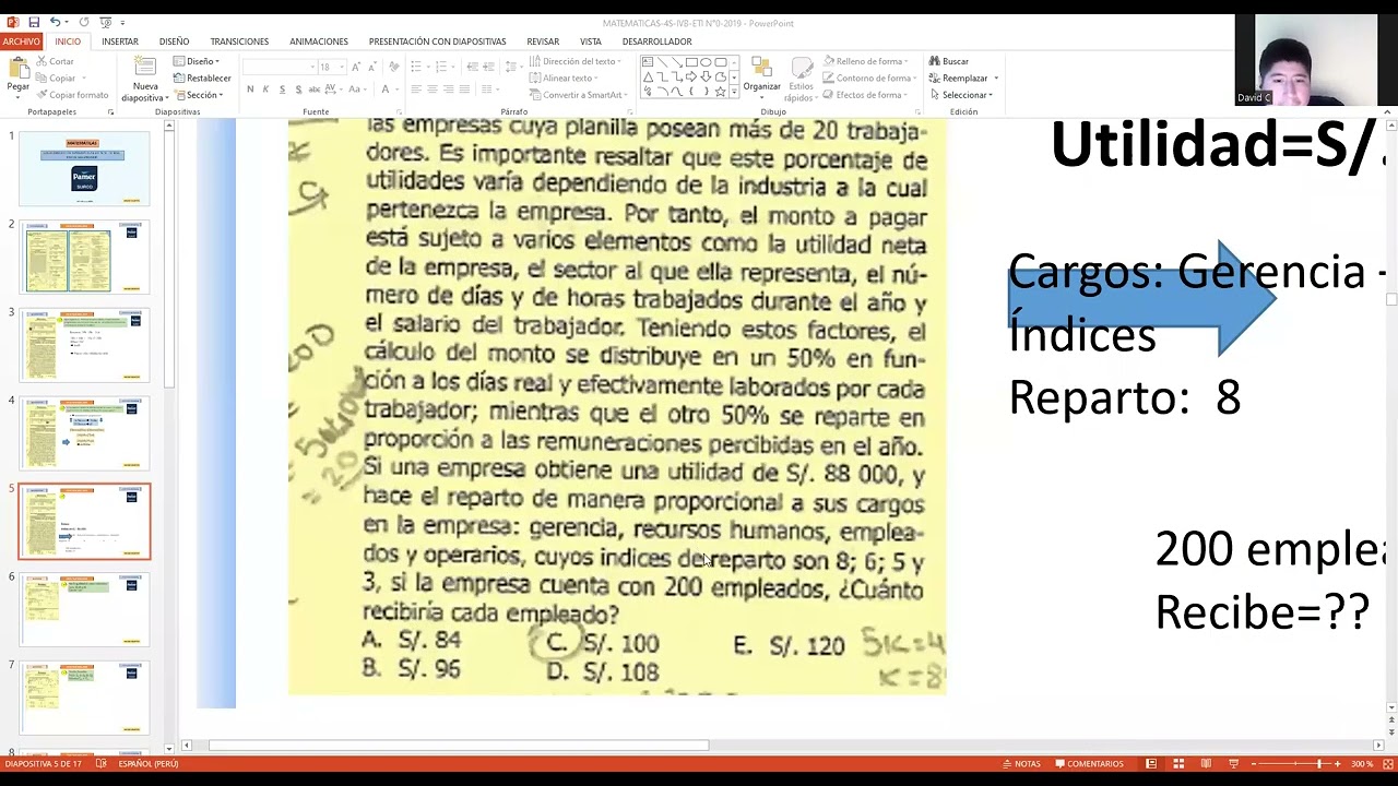 MATEMÁTICAS - ETI 0   IV BIM  - COLEGIO PAMER DE SURCO 4TO SECUNDARIA