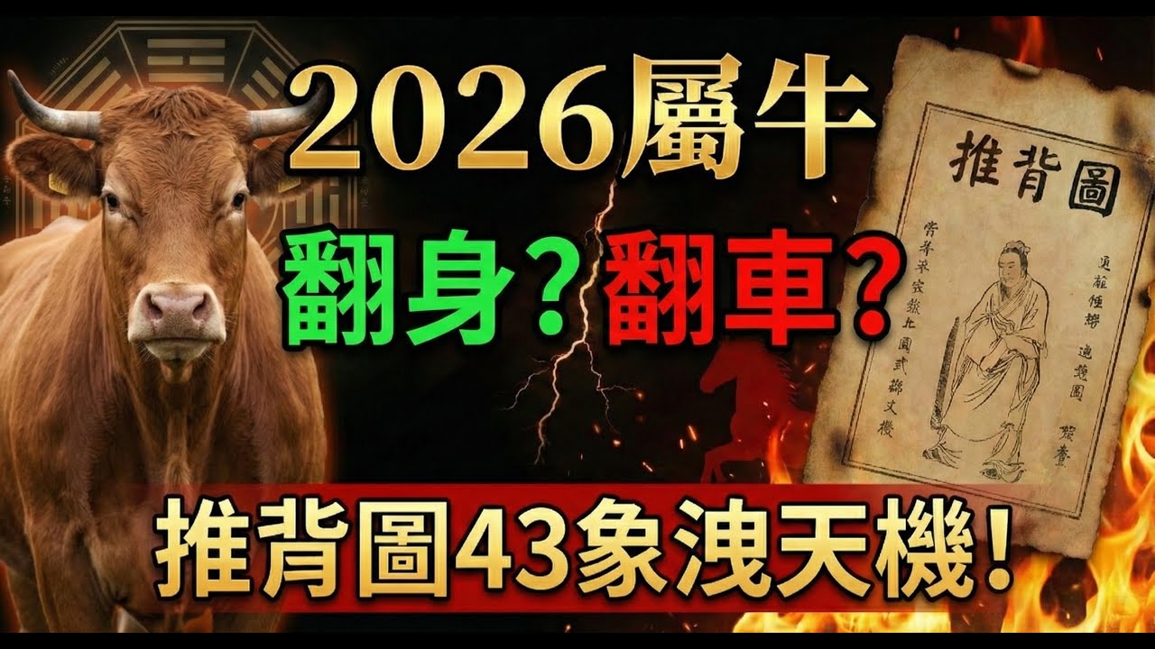 最神準預言！【生肖牛 2026】翻身還是翻車？「天火同人卦」暗藏3個危機！《推背圖》43象洩漏：屬牛人如何在赤馬年逆勢突圍？