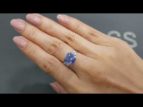 Cornflower blue sapphire 3.50 carats in cushion cut, Sri Lanka Video  № 3