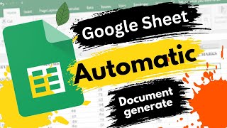 Google Sheet for automatic documents generator in Bangla | Google Sheet Automation in Bangla