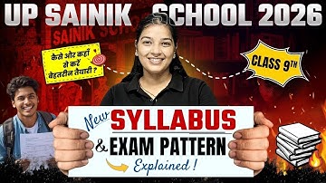 UP Sainik School 9th Entrance 2026 Syllabus Out 📘 | Exam Pattern & Subject Wise Marks Explained ✅