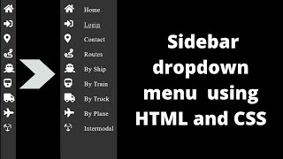 Responsive dropdown sidebar menu using HTML and CSS | Sidebar dropdown menu using CSS only