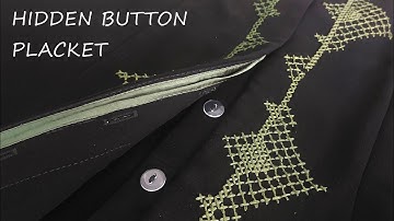 How to sew hidden button placket | invisible button placket for coat or thick fabric