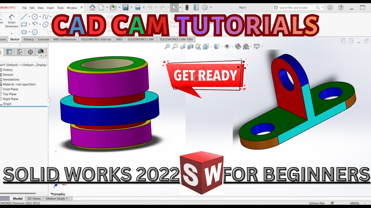 SolidWorks Beginner Tutorial | Create 3D Model from 2D Drawing - YouTube