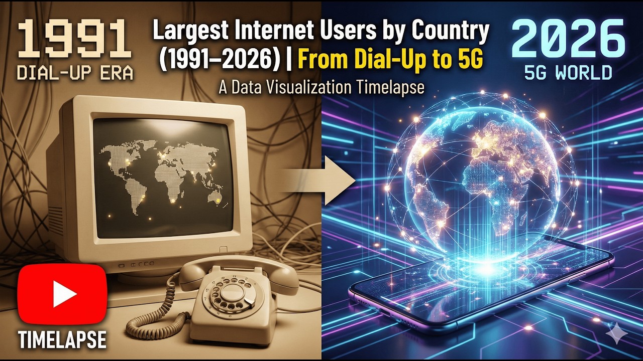 From Dial-Up to 5G: The Evolution of Internet Users (1991-2026) | Bar Chart Race
