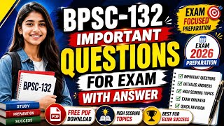 BPSC-132 Important Questions with Answers | Exam 2026 | Free PDF Download