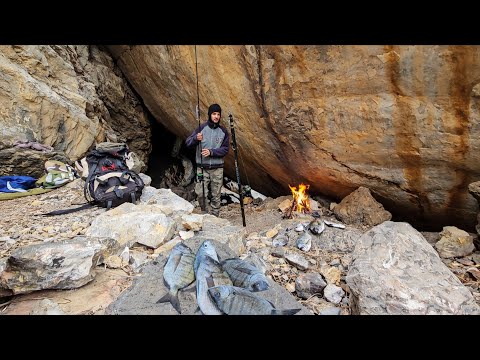 48 Hours SOLO Surviving in a Cave | Comfortable Fishing & Wilderness Life