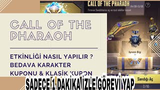 Pubg Mobi̇le Call Of Pharaoh Etki̇nli̇ği̇ 1 Daki̇ka Da Nasil Yapilir ? Bedava Karakter Kuponu Kazan