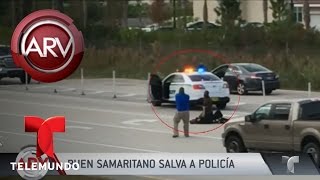 Samaritano salvó a un policía en la Florida | Al Rojo Vivo | Telemundo