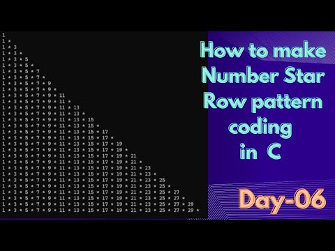 How to make triangle 📐 number star row pattern in c #C #coding #pattern #design (Day-06)