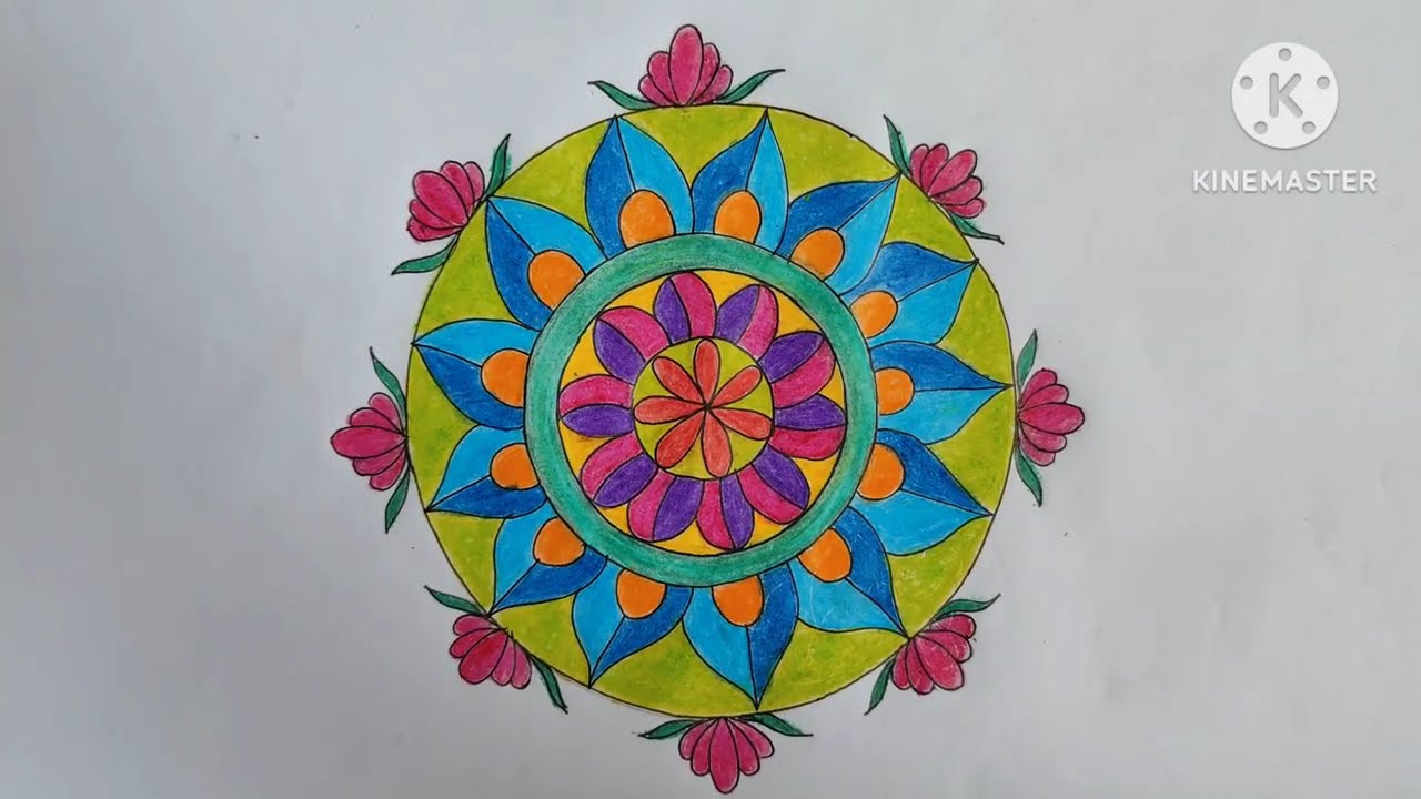 அழகான 🏵️கோலம்/Easy rangoli designs/flower 🌺 muggulu/ ஆனி மாதம் கோலம்