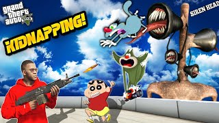 GTA 5: Siren Head KIDNAPPED Shinchan + Oggy + Jack | (Part-1) || Gta 5 Shinchan