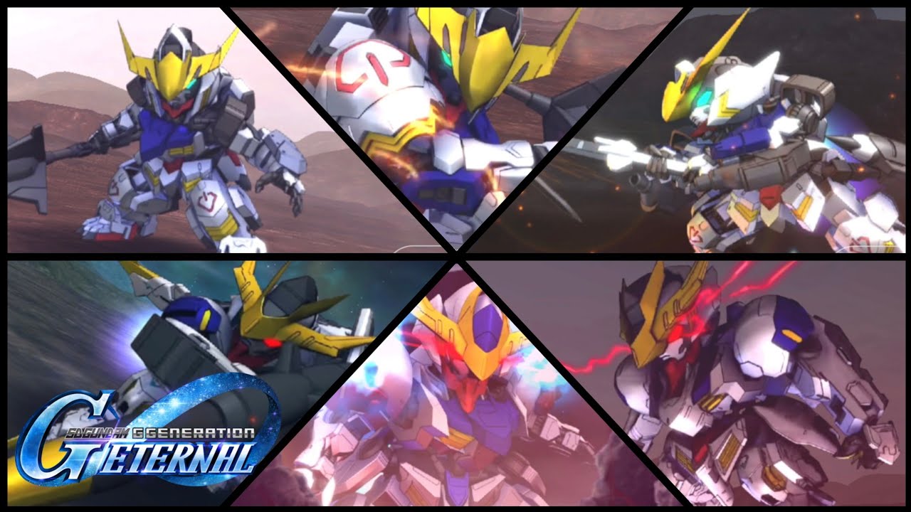 Gundam Barbatos All Forms & Attack Animations | SD Gundam G Generation Eternal