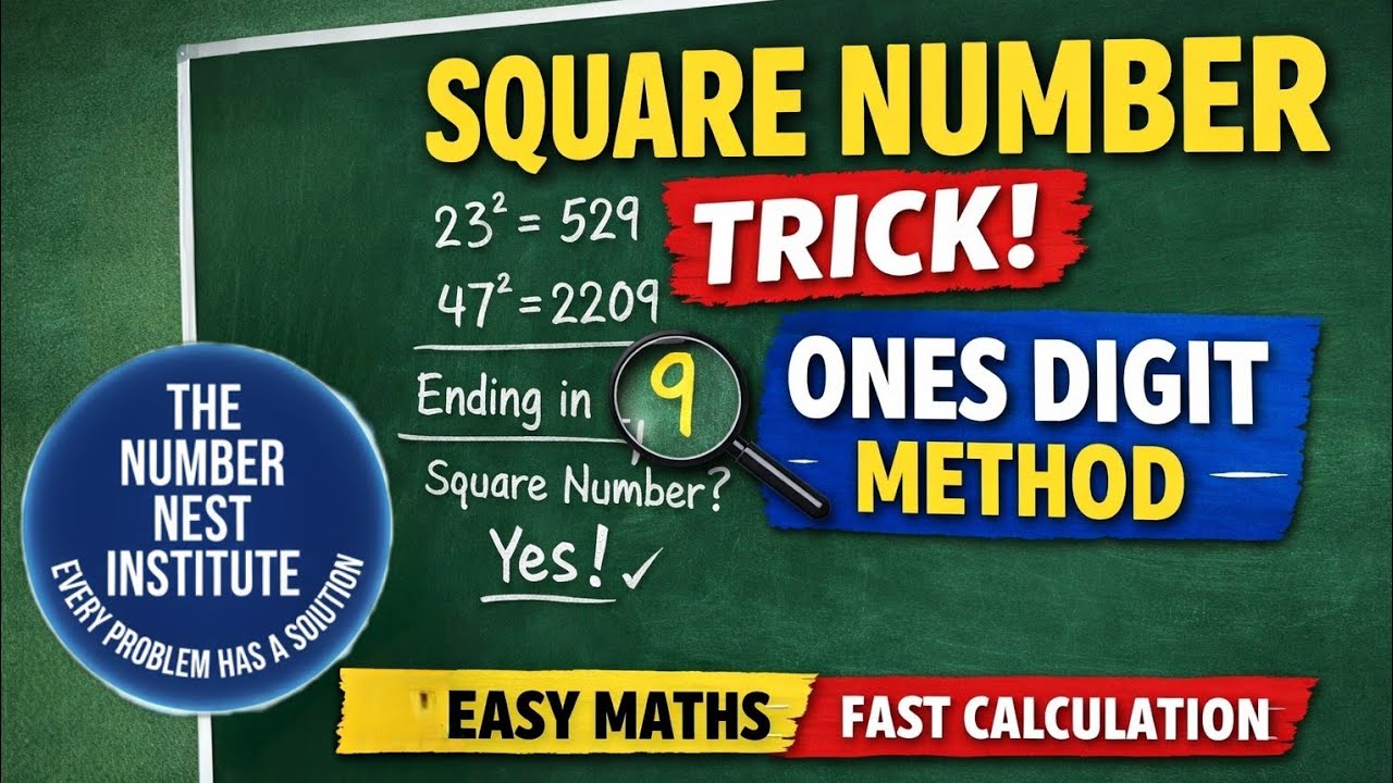 Find Square Numbers Using Ones Digit Trick | Easy Math Shortcut- square root 