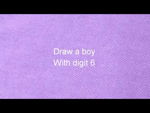 Draw a boy with digit 6 | Number Drawing